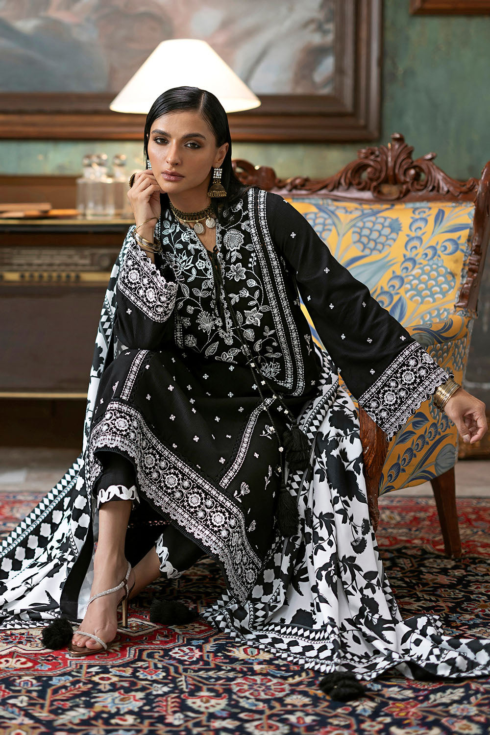 3 Piece Embroidered Suit