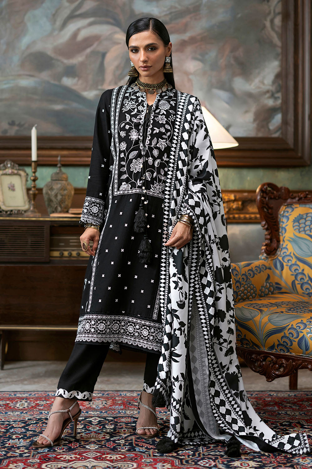 3 Piece Embroidered Suit