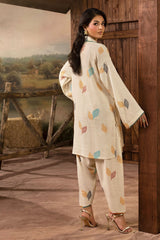 2 Piece Printed Jacquard Slub Khaddar Shirt and Trouser SCT-52002