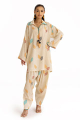 2 Piece Printed Jacquard Slub Khaddar Shirt and Trouser SCT-52002