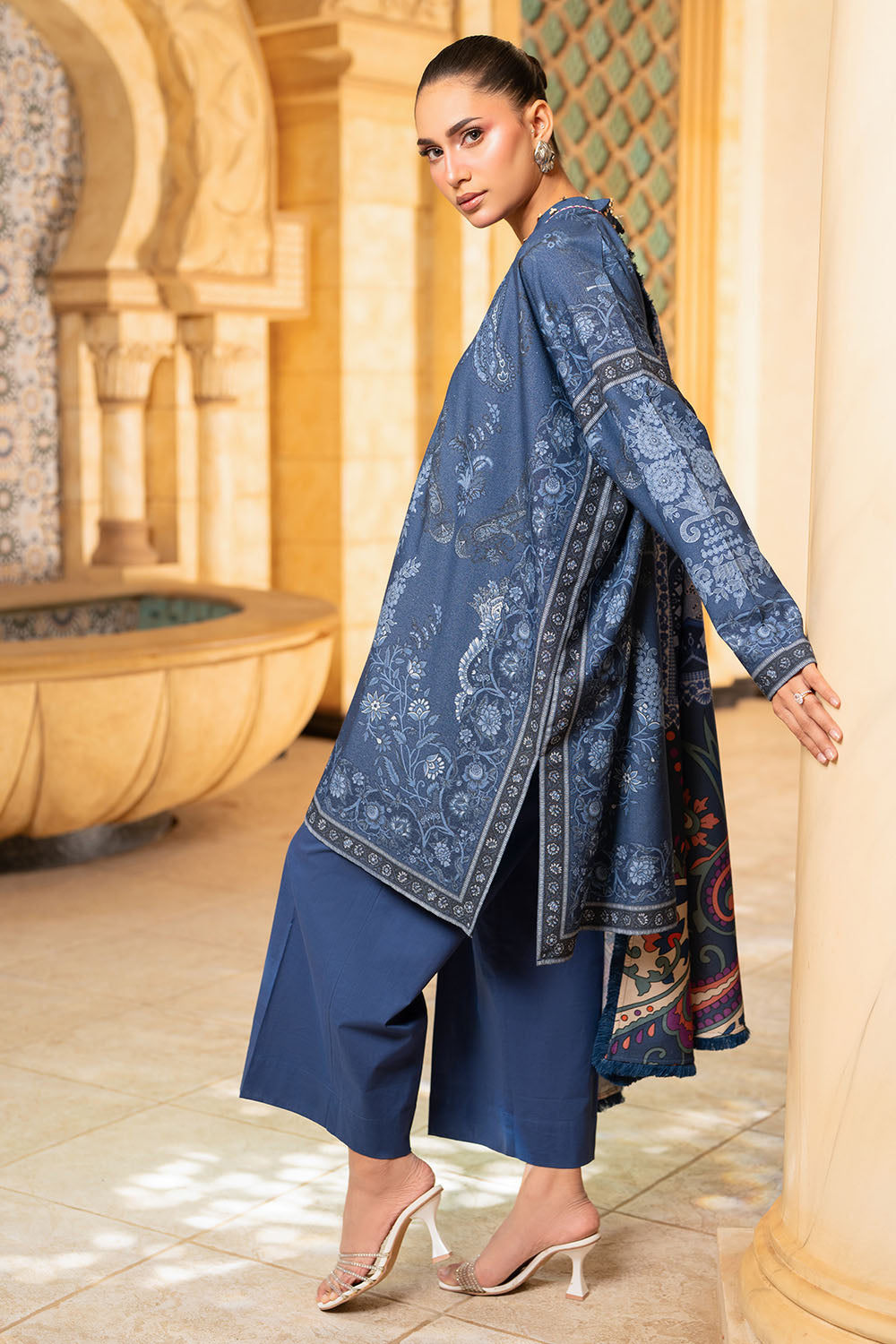 3 Piece Printed Karandi Suit