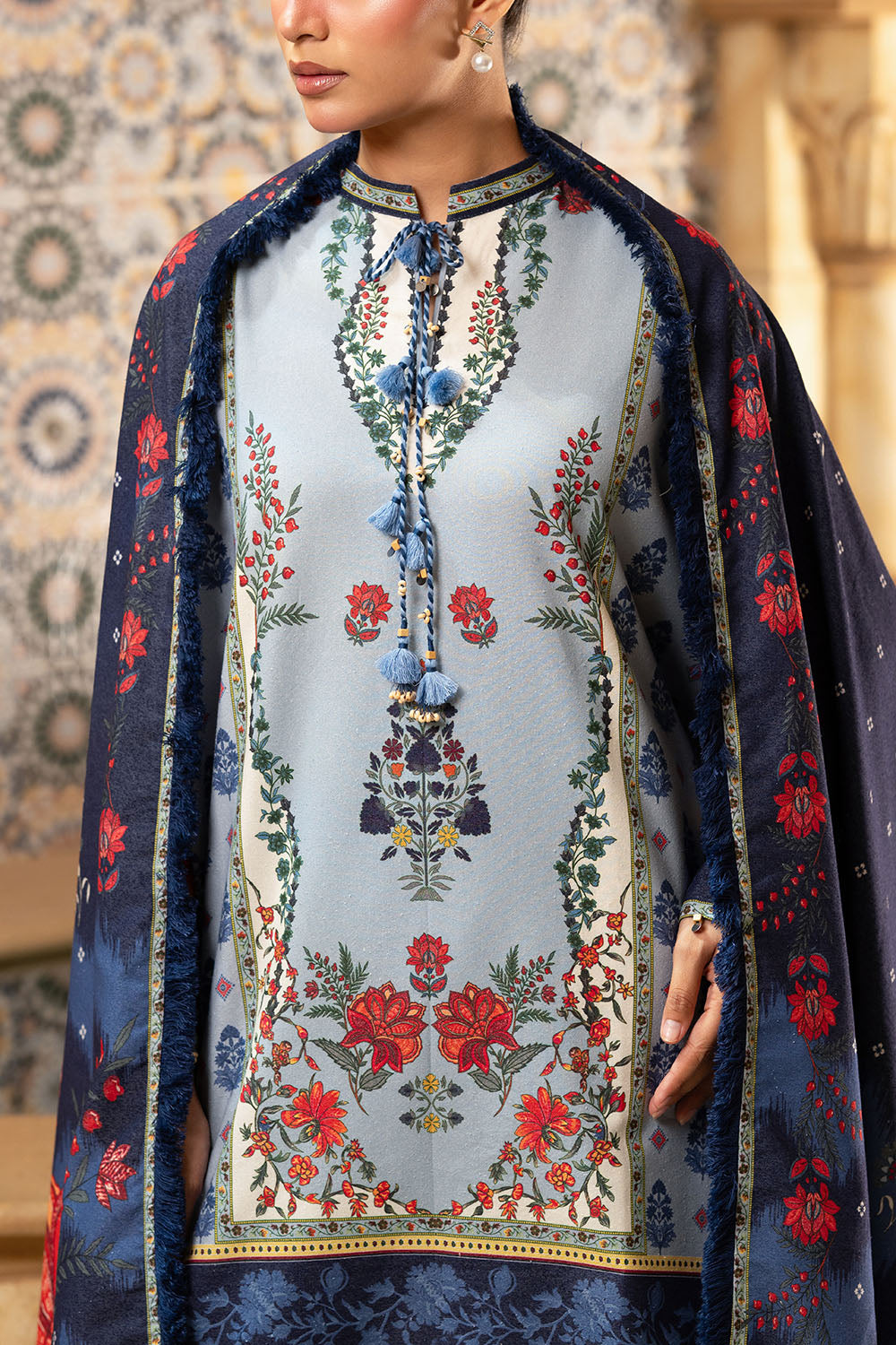 3 Piece Printed Karandi Suit