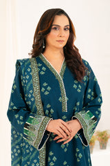 3 Piece Printed Khaddar Suit with Dupatta K-52040