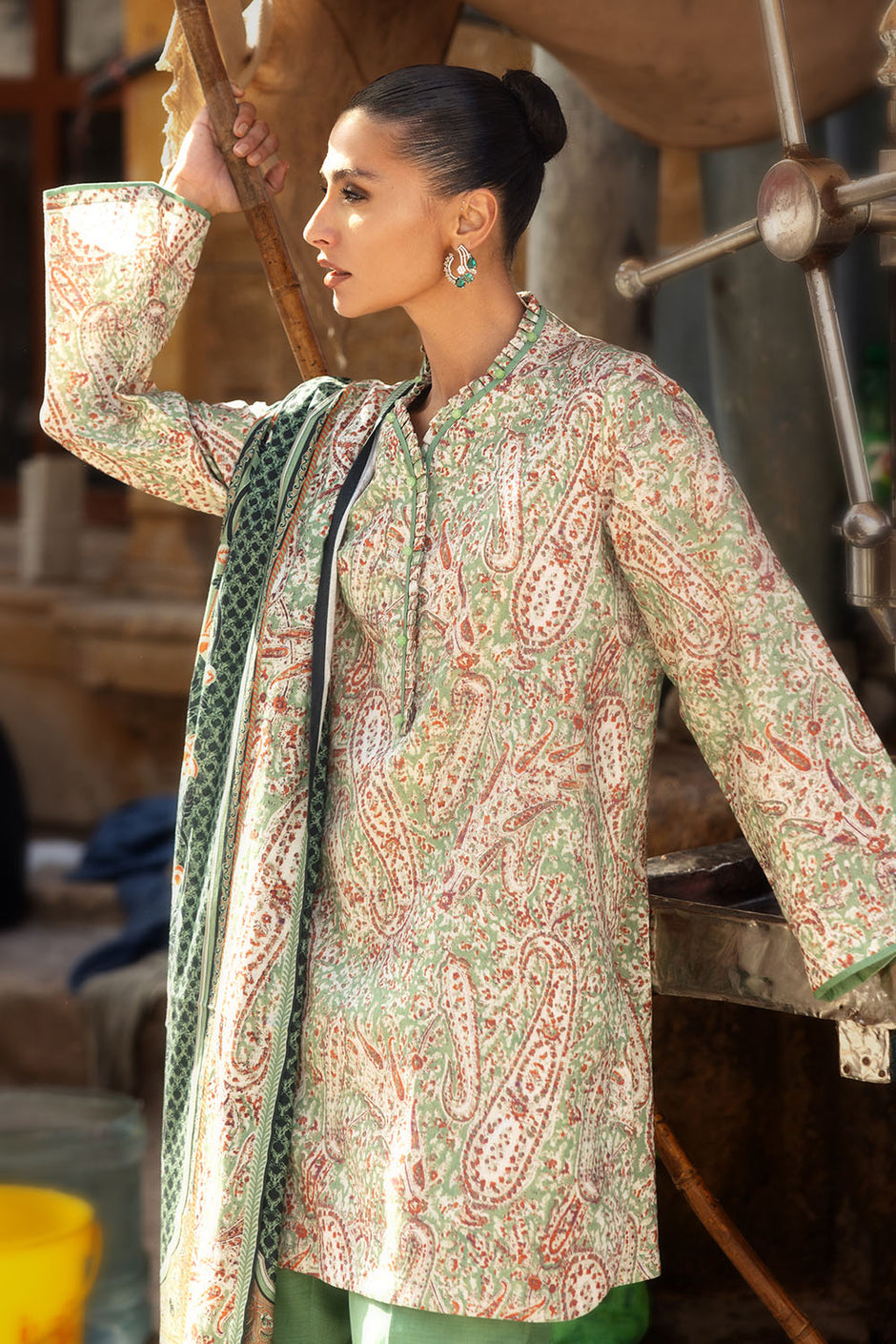 3 Piece Printed Khaddar Suit with Dupatta