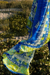 3 Piece Embroidered Khaddar Suit with Stripe Dupatta and Border K-52101