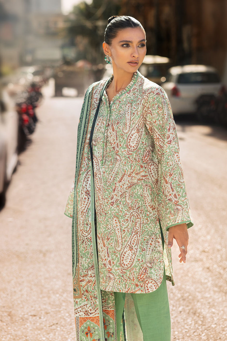 3 Piece Printed Khaddar Suit with Dupatta