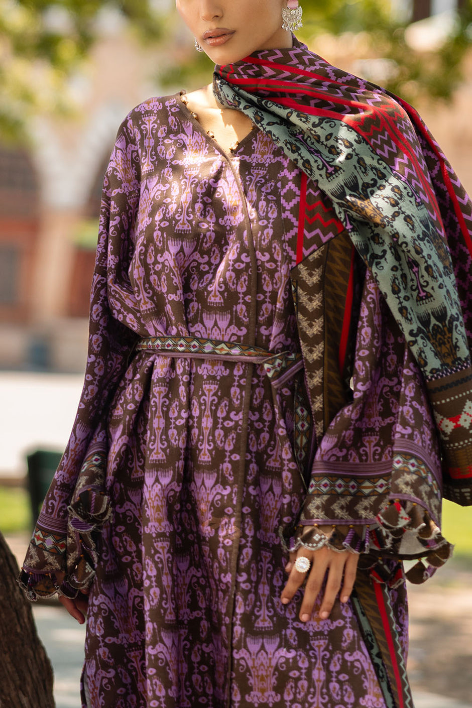 3 Piece Printed Khaddar Suit with Dupatta K-52044