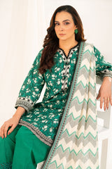 3 Piece Printed Khaddar Suit with Dupatta K-52065