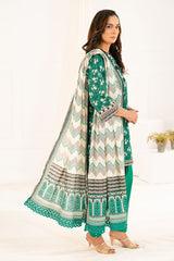 3 Piece Printed Khaddar Suit with Dupatta K-52065