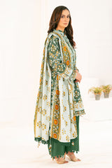 3 Piece Printed Khaddar Suit with Dupatta K-52083