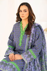 3 Piece Printed Khaddar Suit with Dupatta K-52084