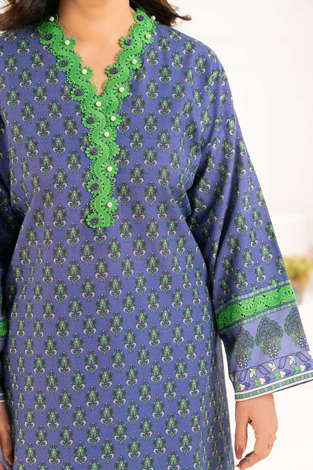 3 Piece Printed Khaddar Suit with Dupatta K-52084
