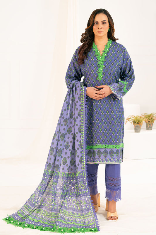 3 Piece Printed Khaddar Suit with Dupatta K-52084