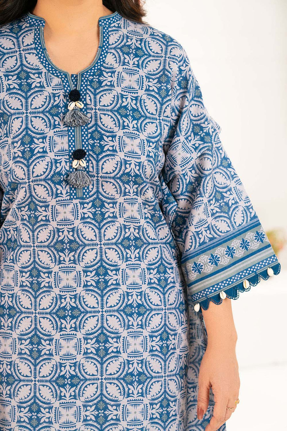 3 Piece Printed Khaddar Suit with Dupatta