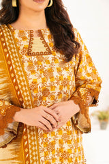 3 Piece Printed Khaddar Suit with Dupatta K-52087