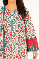 3 Piece Printed Khaddar Suit with Dupatta K-52089