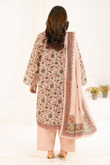 3 Piece Printed Khaddar Suit with Dupatta K-52091