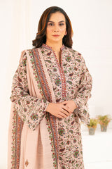 3 Piece Printed Khaddar Suit with Dupatta K-52091