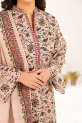 3 Piece Printed Khaddar Suit with Dupatta K-52091