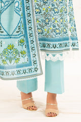 3 Piece Printed Khaddar Suit with Dupatta K-52093