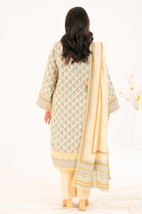 3 Piece Printed Khaddar Suit with Dupatta K-52105