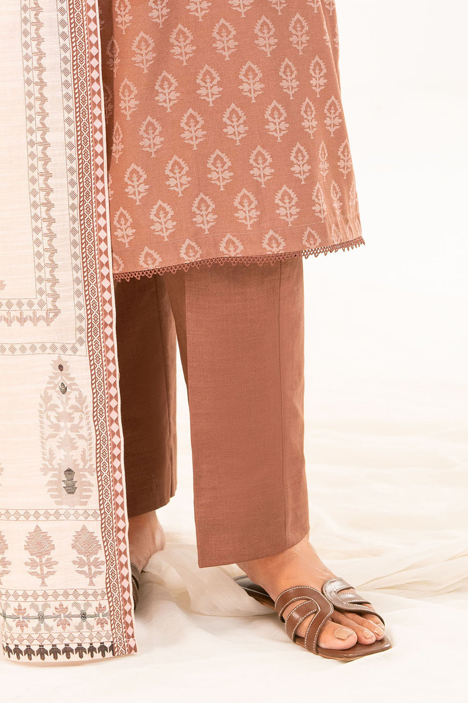 3 Piece Printed Khaddar Suit with Dupatta