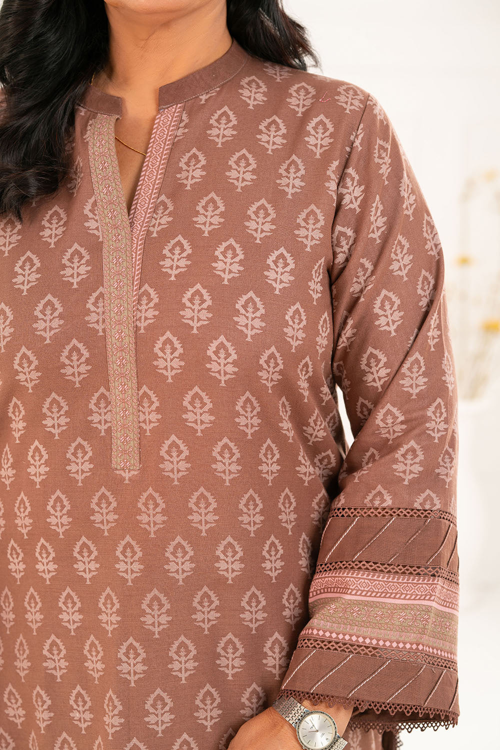 3 Piece Printed Khaddar Suit with Dupatta K-52106