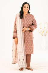 3 Piece Printed Khaddar Suit with Dupatta K-52106