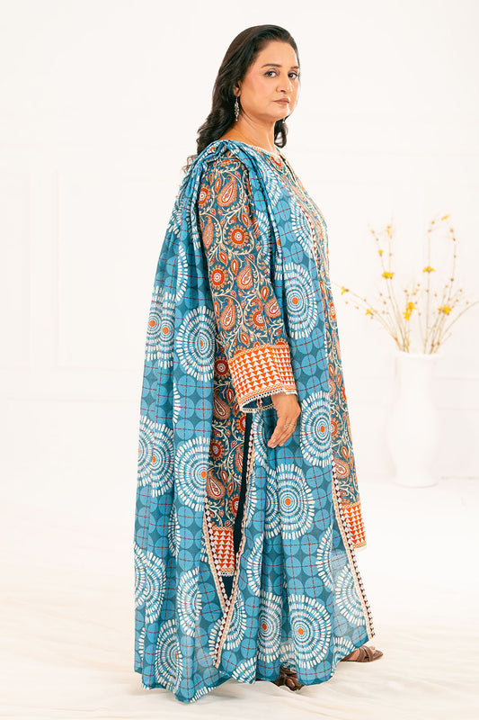 3 Piece Printed Khaddar Suit with Dupatta K-52108