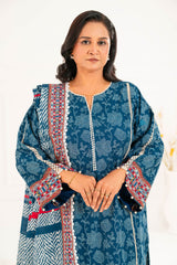 3 Piece Printed Khaddar Suit with Dupatta K-52110