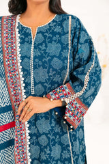 3 Piece Printed Khaddar Suit with Dupatta K-52110
