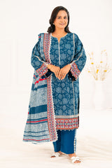 3 Piece Printed Khaddar Suit with Dupatta K-52110