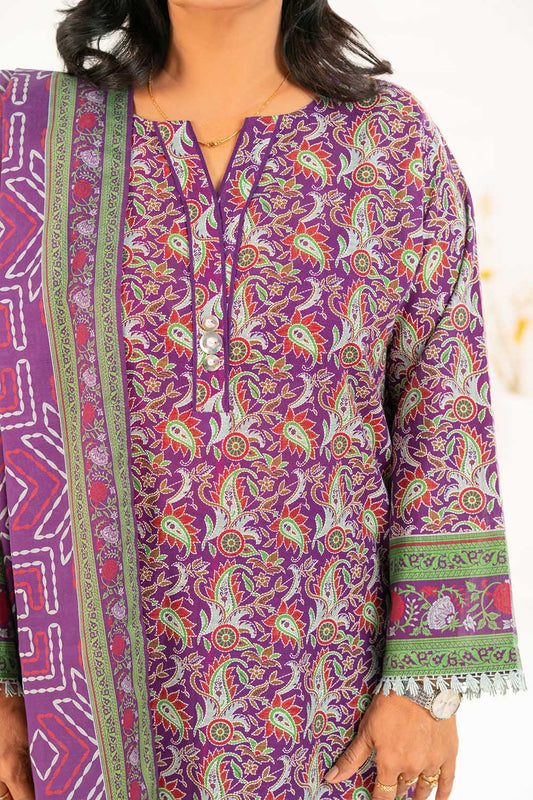 3 Piece Printed Khaddar Suit with Dupatta K-52112