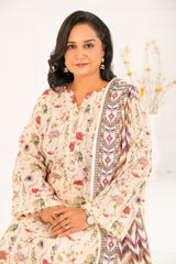 3 Piece Printed Khaddar Suit with Dupatta K-52113