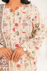 3 Piece Printed Khaddar Suit with Dupatta K-52113