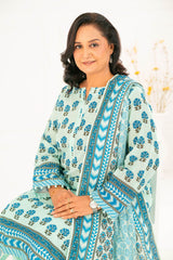3 Piece Printed Khaddar Suit with Dupatta K-52114