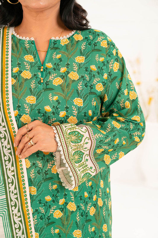 3 Piece Printed Khaddar Suit with Dupatta K-52115