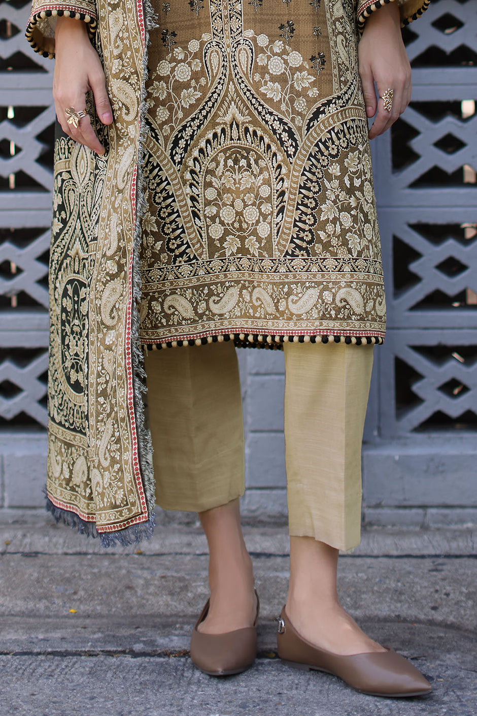 3 Piece Printed Khaddar Suit with Printed Khaddar Dupatta