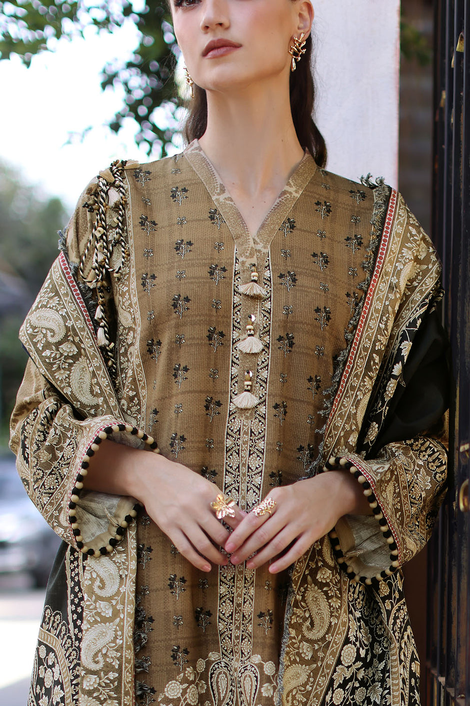 3 Piece Printed Khaddar Suit with Printed Khaddar Dupatta