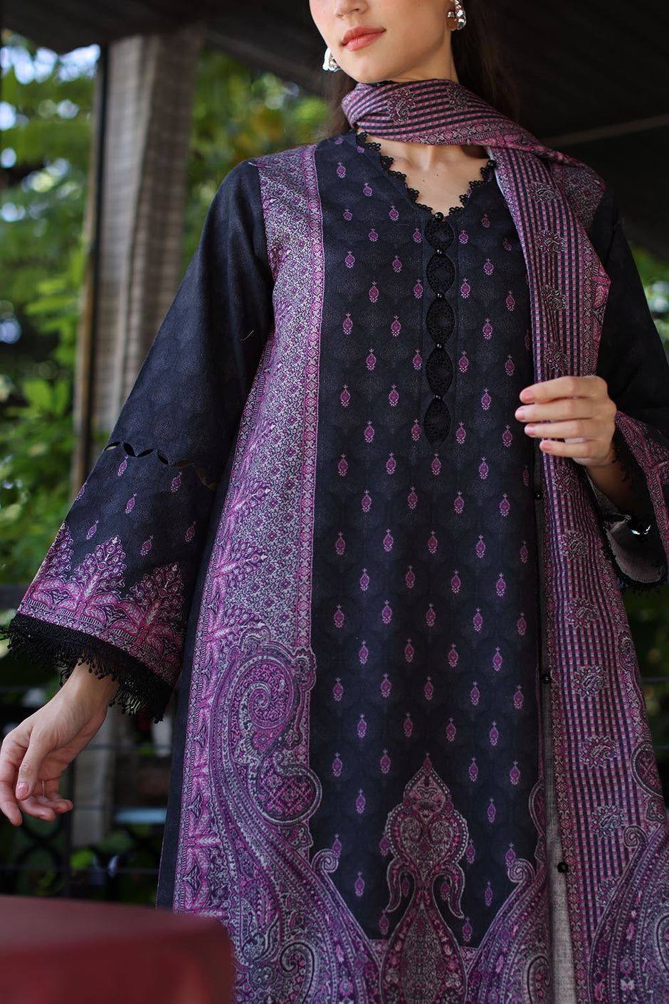 3 Piece Printed Khaddar Suit with Printed Khaddar Dupatta