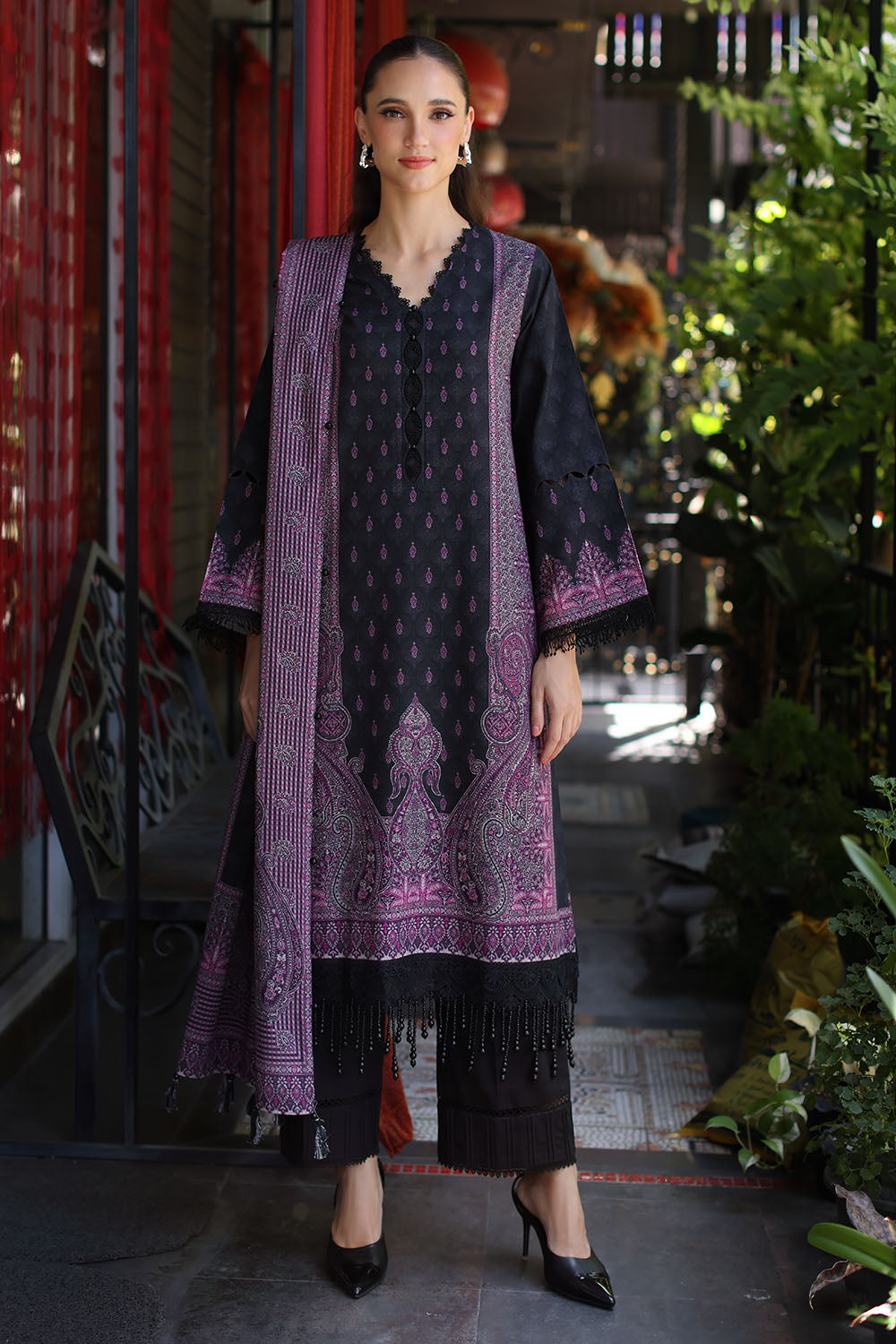 3 Piece Printed Khaddar Suit with Printed Khaddar Dupatta