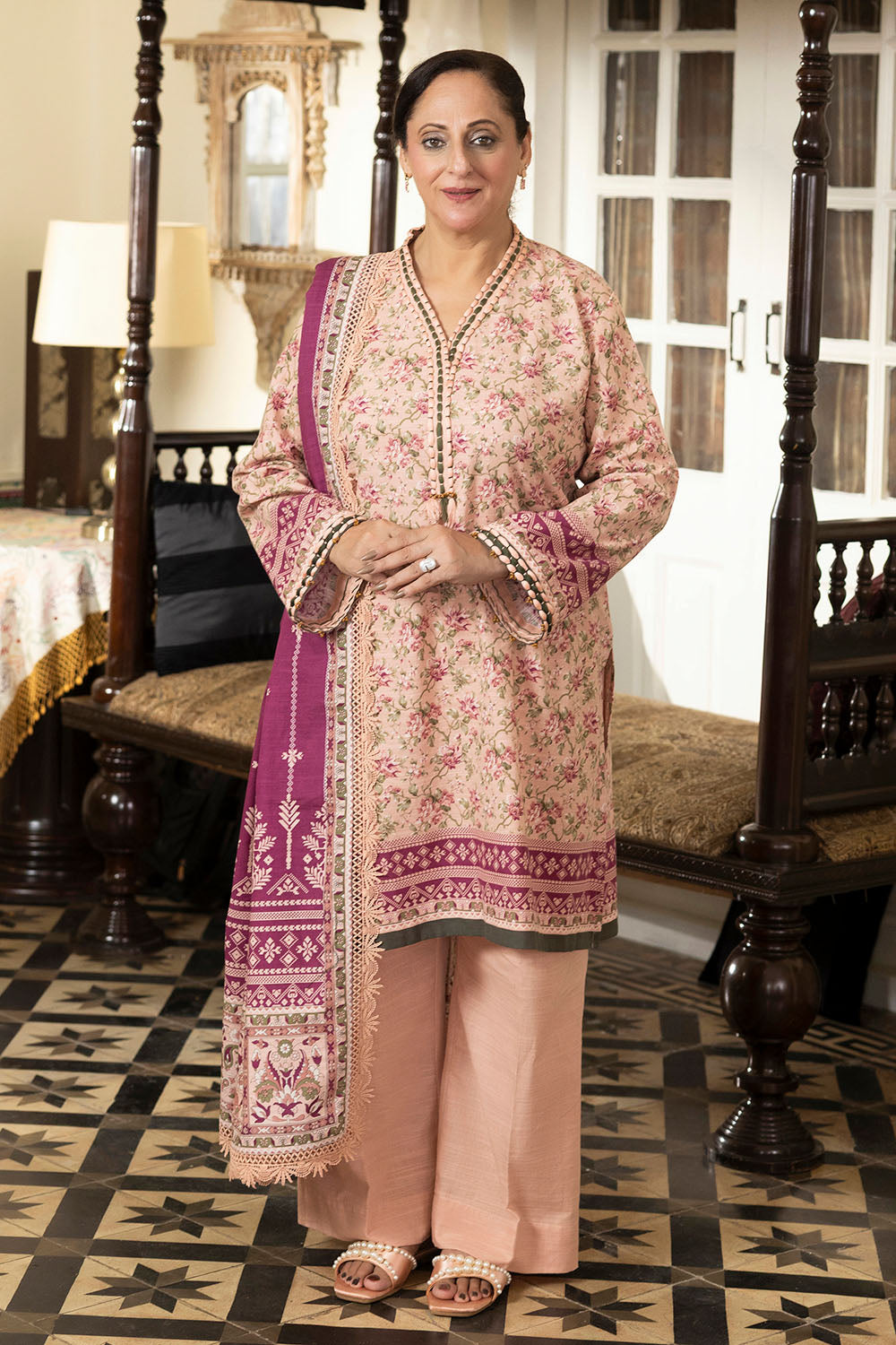 3 Piece Printed Khaddar Suit