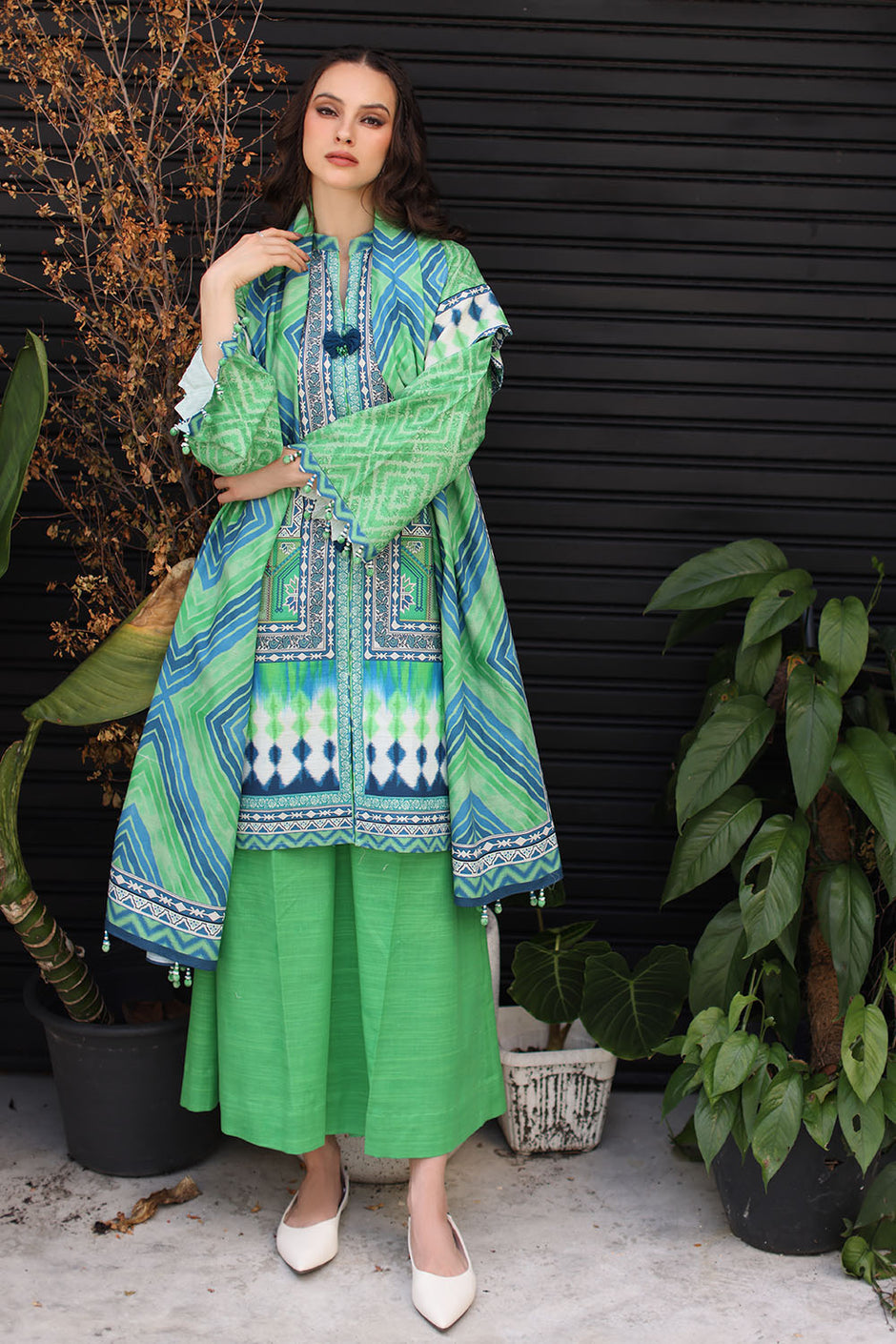 3 Piece Printed Khaddar Suit with Printed Khaddar Dupatta