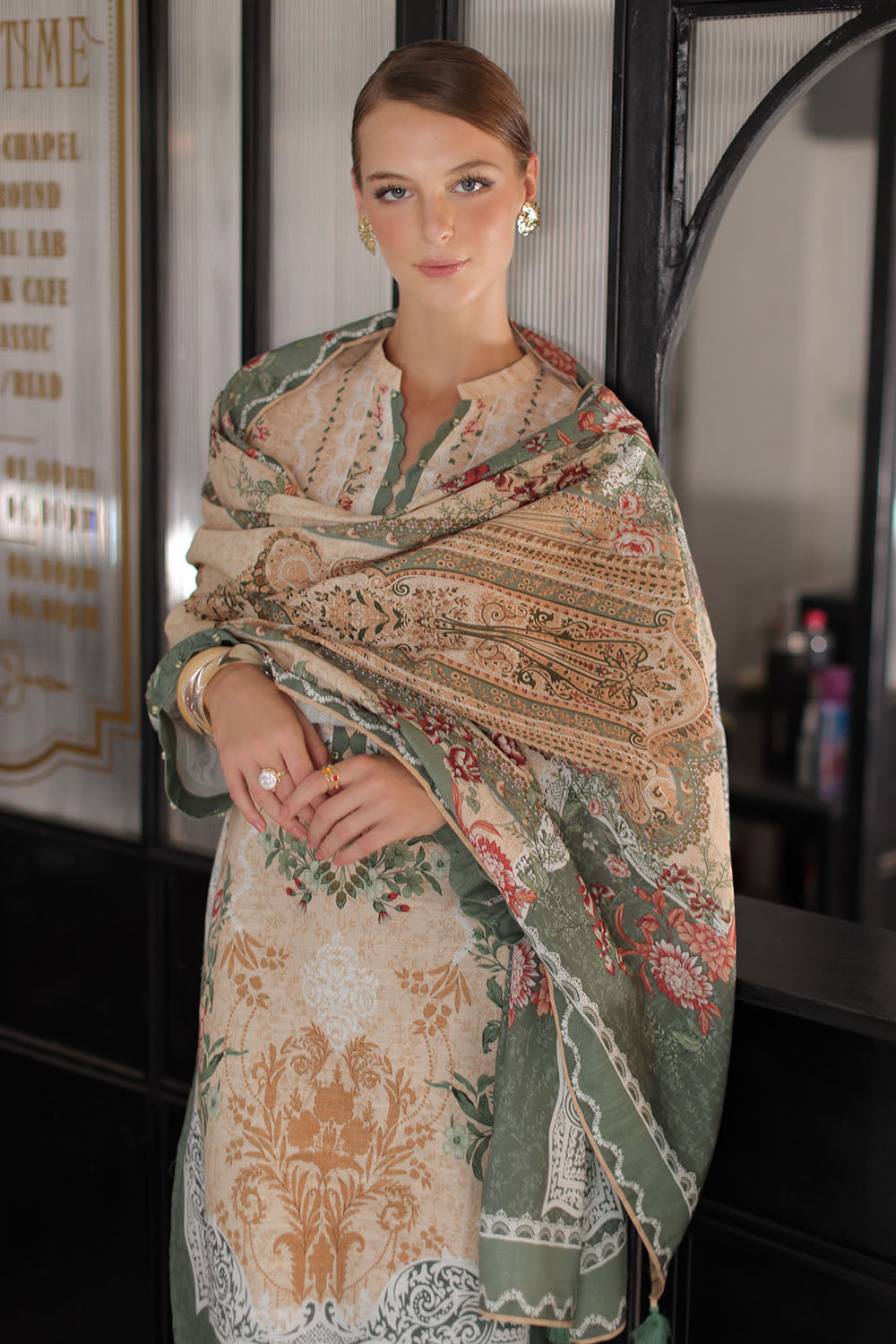3 Piece Printed Khaddar Suit