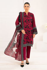 3 Piece Printed Khaddar Suit with Dupatta WNS-52024