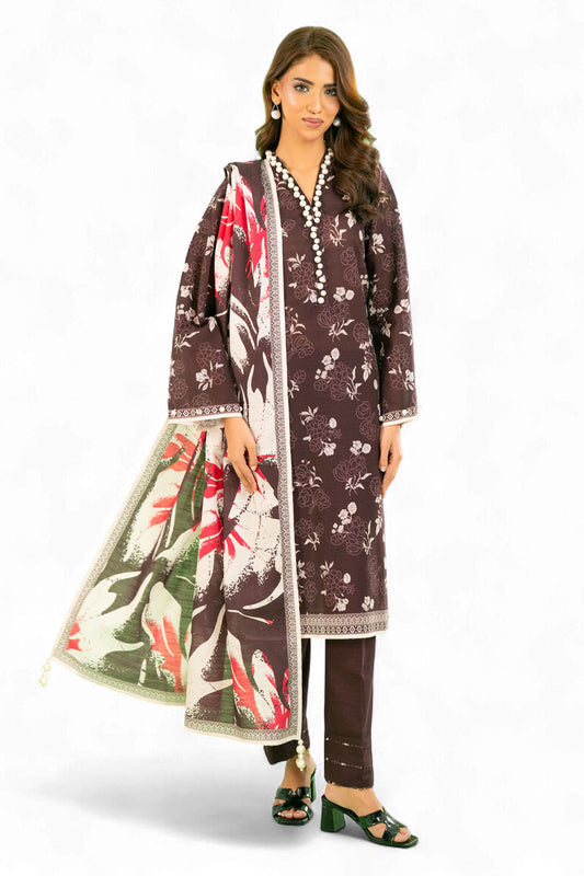 3 Piece Printed Khaddar Suit with Dupatta WNS-52038