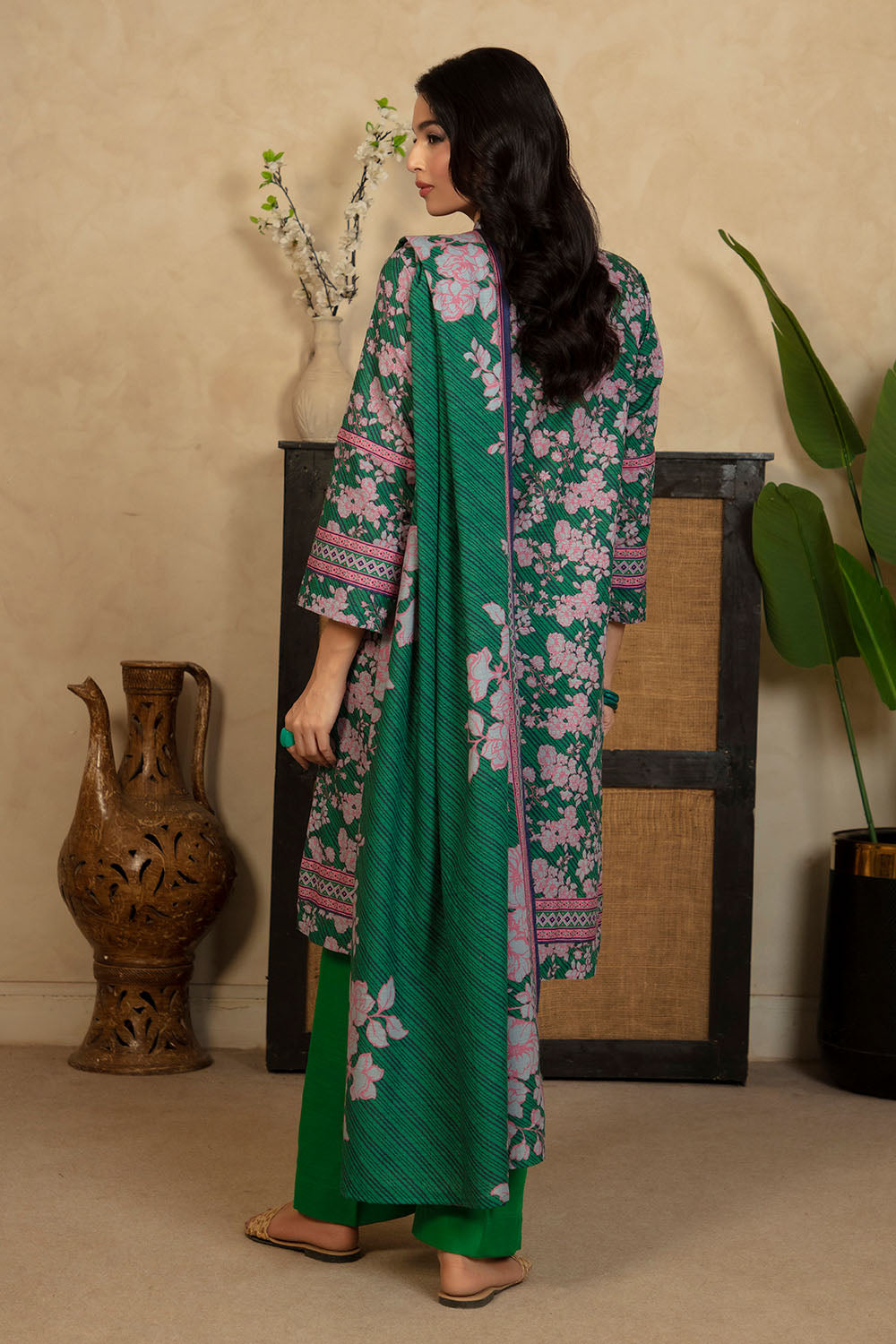 3 Piece Printed Khaddar Suit with Dupatta WNS-52058