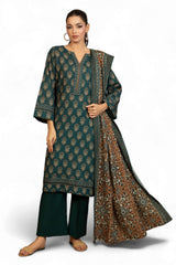 3 Piece Printed Khaddar Suit with Dupatta WNS-52059