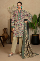 3 Piece Printed Khaddar Suit with Dupatta WNS-52061