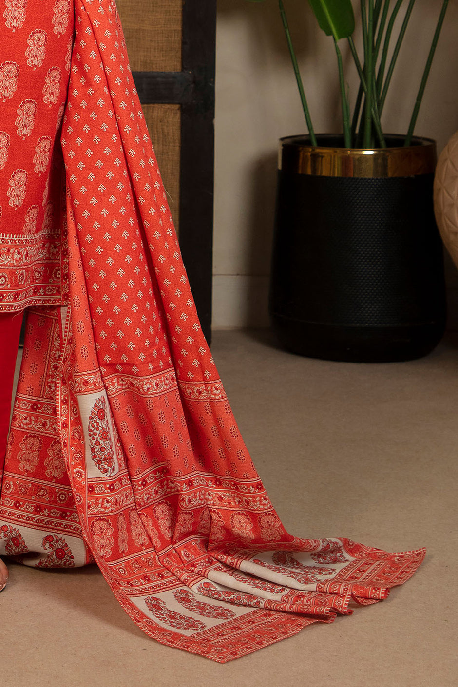 3 Piece Printed Khaddar Suit with Dupatta